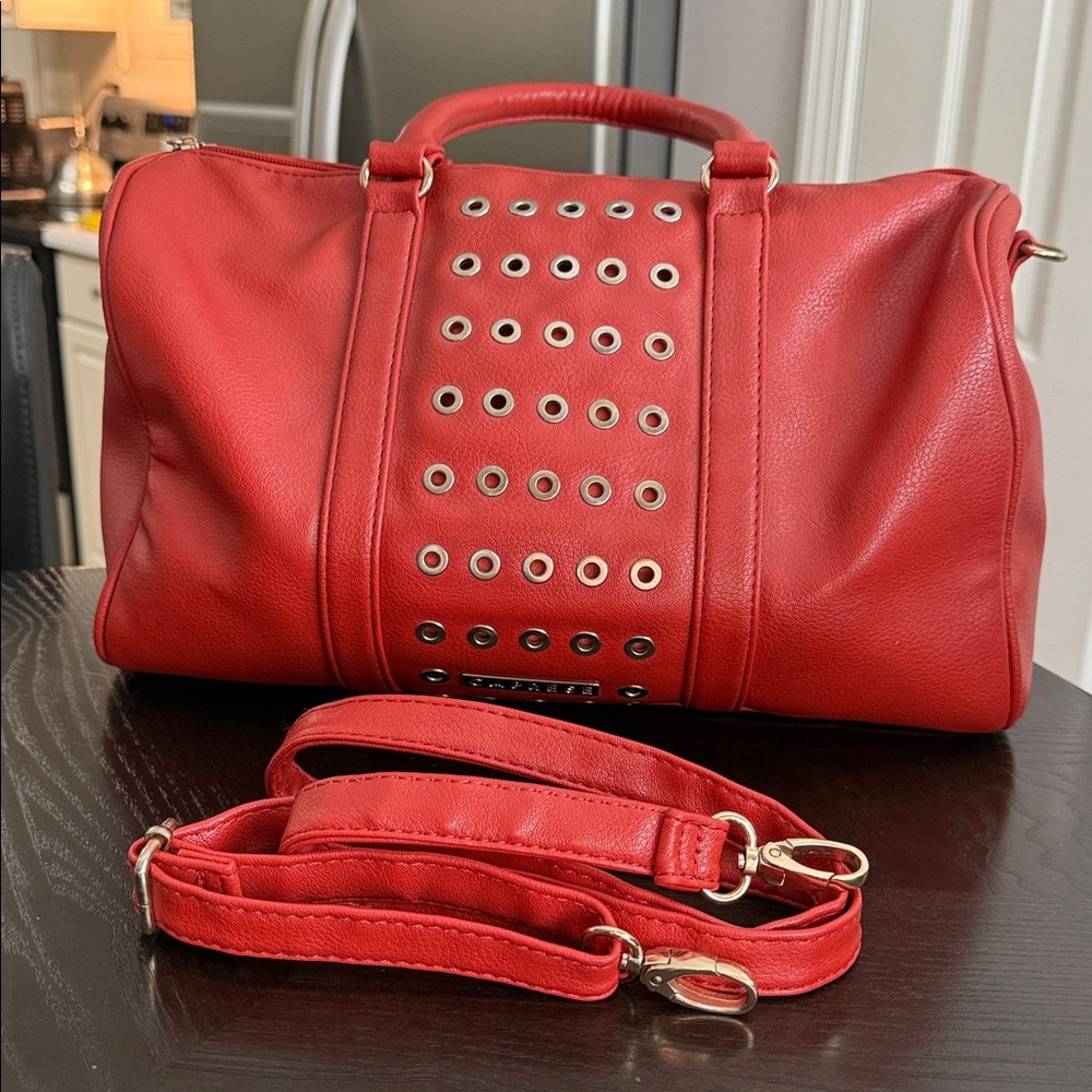 CAPRESE Stylish Red Handbag with Eyelet Design - Picture 2 of 16